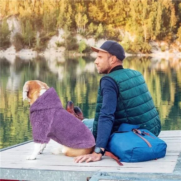 Dog Sweaters for Medium Dogs Hoodie Soft Double-Sided Plush Fleece - Picture 5 of 7